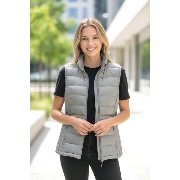 32 Degrees Heat Ultra Light Puffer Vest Size M Lt Sage Green Packable Gorp Sport - Picture 3 of 9